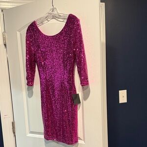 Lulu's Fuchsia Sequin Mini Dress